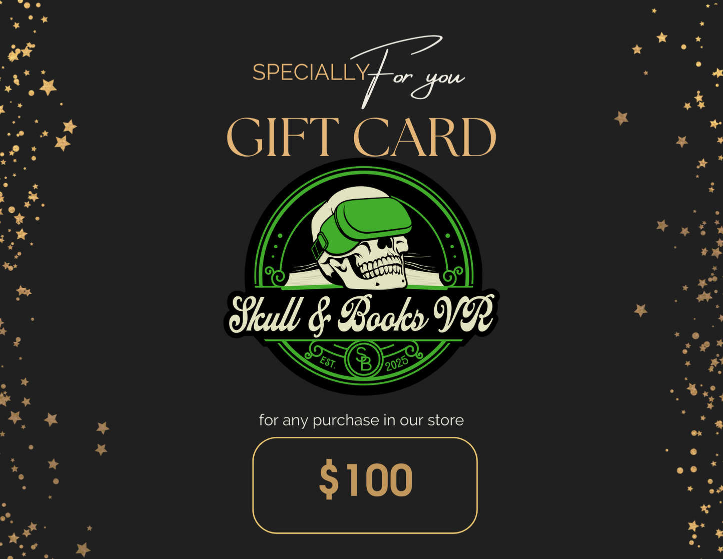 Skull & Books VR Gift Card – The Perfect Adventure Awaits!