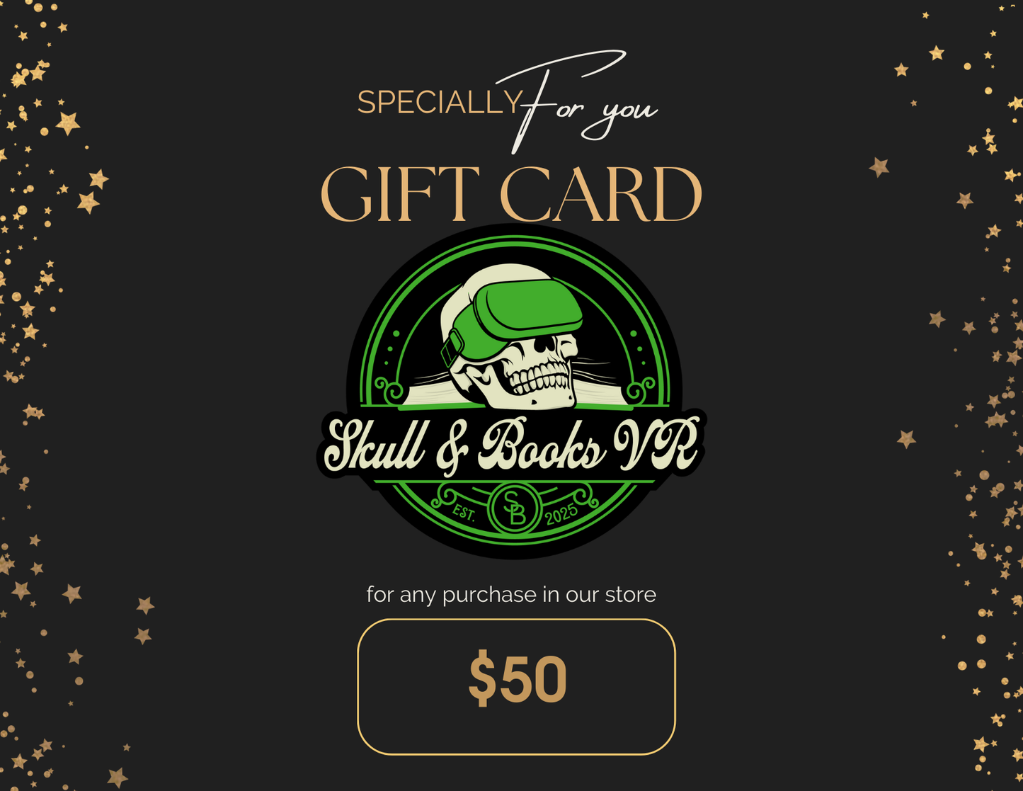 Skull & Books VR Gift Card – The Perfect Adventure Awaits!