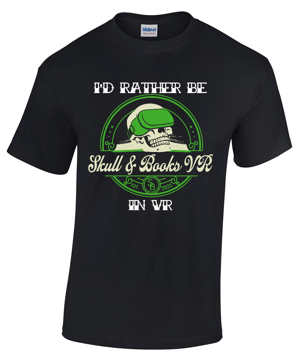 Short Sleeve T-Shirt image of apparel at Skull & Books VR Cocoa Beach